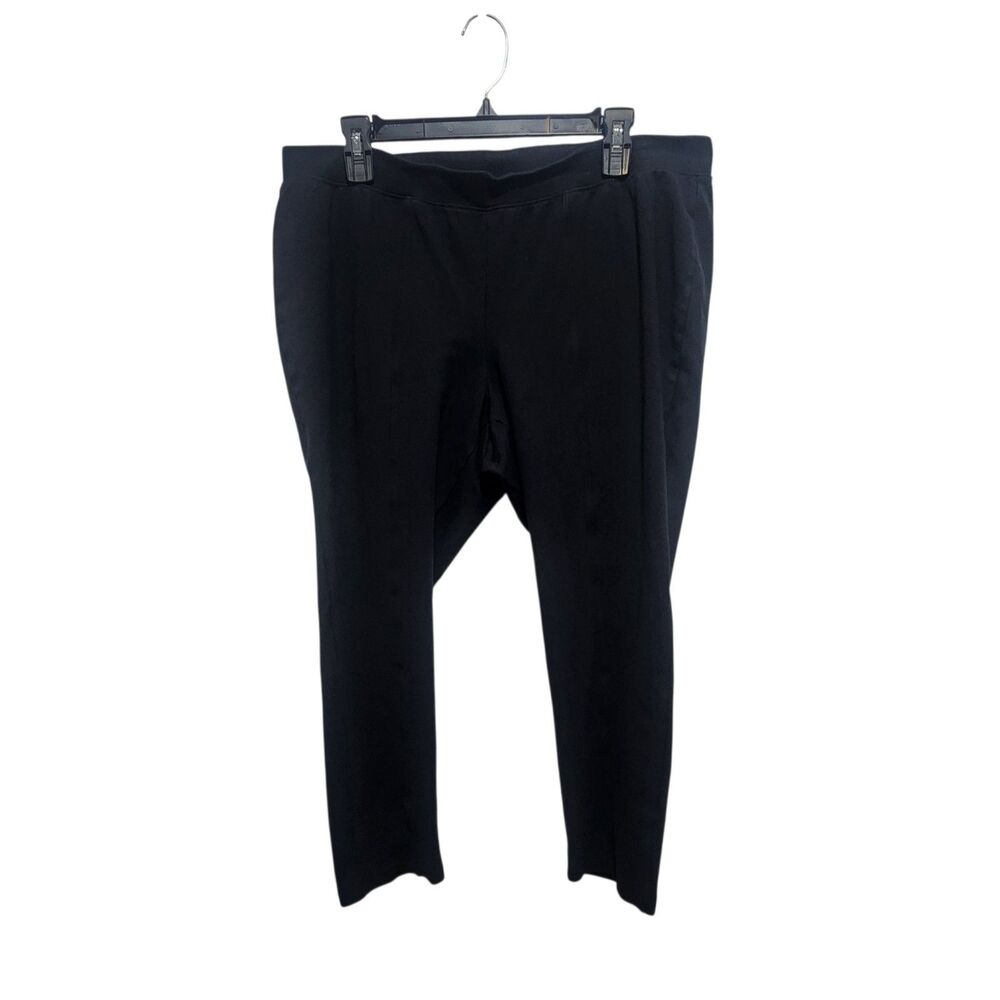 Catherines Black Stretch Pants Womens‎ 1XWP Petite Pull On Career Slacks